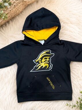 Knights Apparel Black & Gold Kids Hoodie with App State Logo